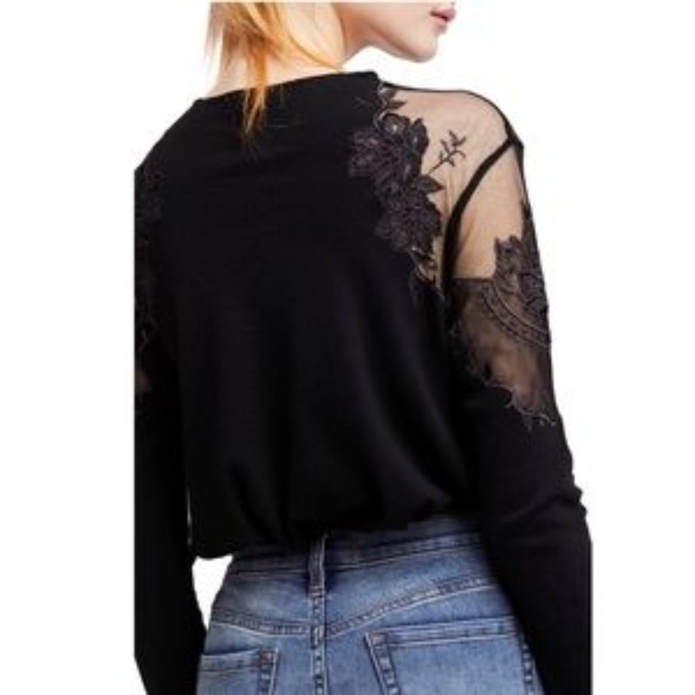 Free People Black Daniella Top - Picture 2 of 5